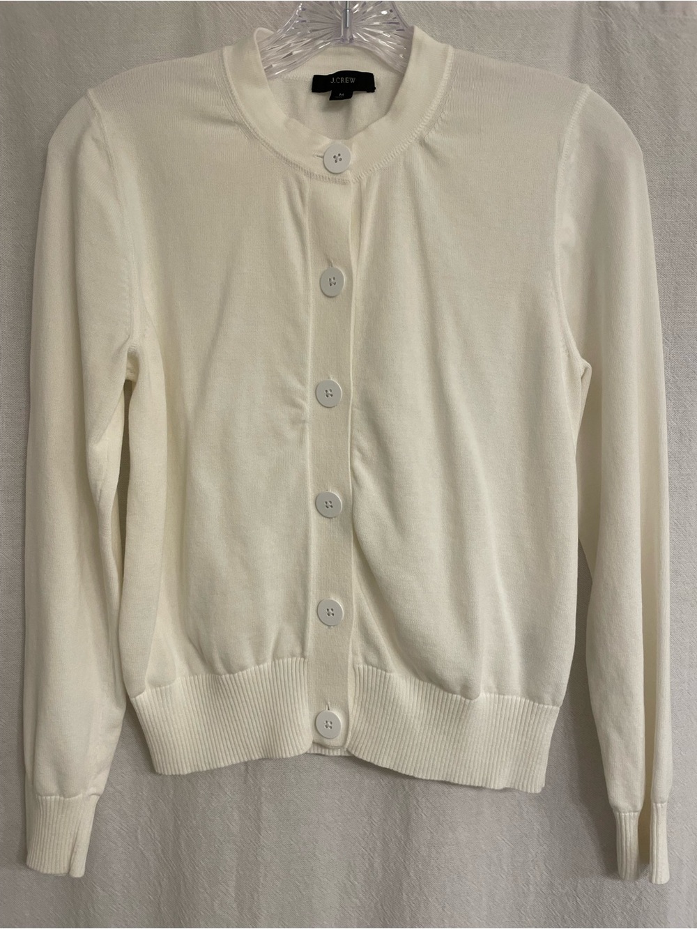 J. Crew 100% Cotton Button-Front Crewneck Cardigan, size Medium